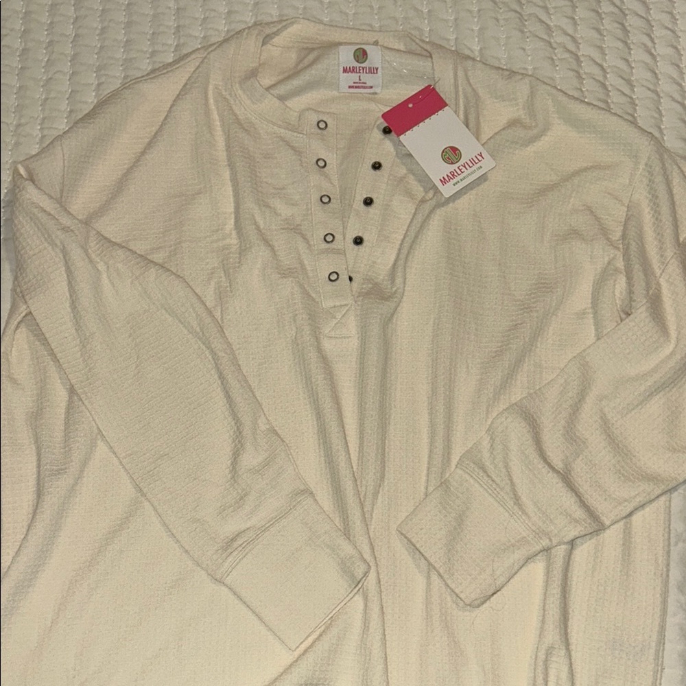 Marleylilly Cream Henley Shirt